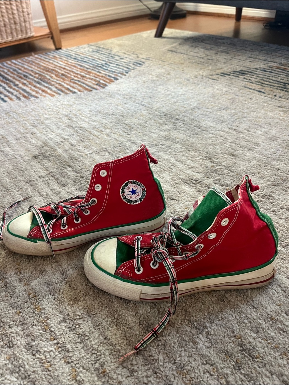 Converse Kids/ Woman size 3- High-Top Christmas Sneakers